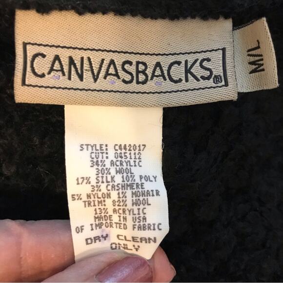 Canvasbacks Vintage Fringed Boucle Poncho-Size M/L-Silk, Cashmere,& Wool Blend - Picture 15 of 15